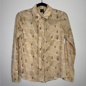 Simons vision cactus retro buttons shirt size XS